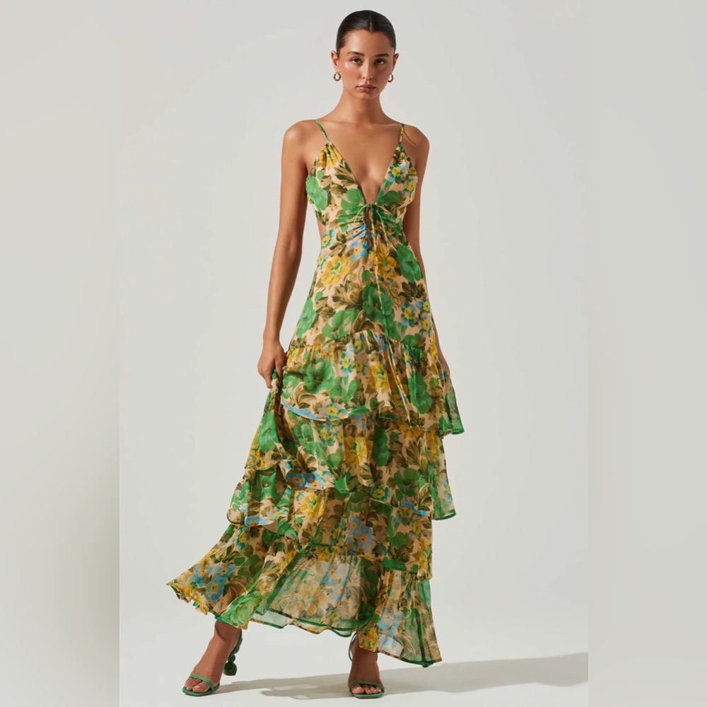 ASTR The Label Aneira Floral Tiered Maxi Dress